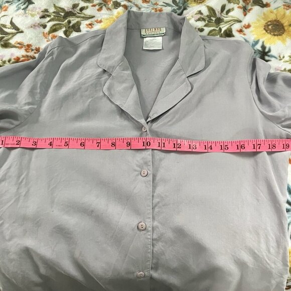 Vintage Braemar Jeremy Scott Blouse Womens S Petite Silk Lavender 80s 90s - Picture 5 of 6